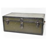 Olive Green Foot Locker Trunk Vintage
