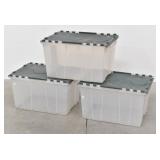 Interlocking Attached Lid Storage Totes