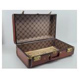 Vintage Hard-Sided Luggage / Suitcase Brass Toned