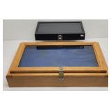 4" Deep Wood Glass Top Show Case & Sm Show Case