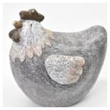 Chicken Hen Decoration Polystone Speckled Gray