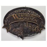 1820 Westward Migration Wall Plaque 15" wide