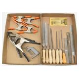 (10) Metal Files & 7-Clamps, Gyros Needle File Set