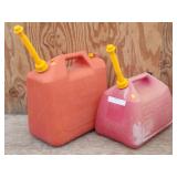 (2) Gas Cans: 5 gal & 6.6 gal w/ Spouts