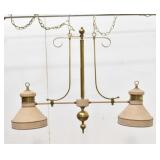 Double Light Island Pendant Chandelier Brass &