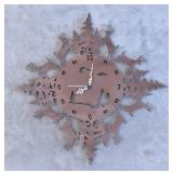 Rusty Metal Wall Clock Elk & Trees