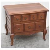 French Country Wood End Table 2 Drawers