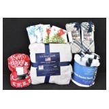 Plush Throw Blankets, Fleece Pants, Kitchen Towels
