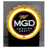 MILLER MGD Genuine Draft Lighted Sign