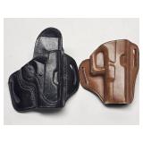(2) Leather Gun Holsters Pancake Style...