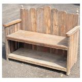 Rustic Wood Storage Bench 45" W