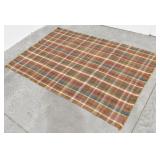 Woven Plaid Rug w/ Fringe Earthtones