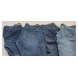 (4) Pairs Levi Strauss Blue Jeans: Sizes 6m & 10
