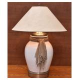 Vase Style Table Lamp w/ Tied Fringe 27" T