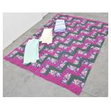 Hand Stiched Patchwork Quilt + 3 Baby Blankets