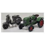 Metal Art Models, Green and Red Farm Tractor &