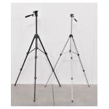 (2) Slik Tripods, Silver & Black