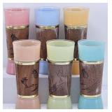 (6) Siesta Ware Multi-color Tall Ice Tea Glasses.