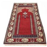 Red Turkish Handmade Traditional Rug 70" X 36"