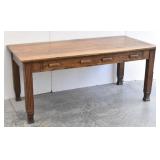 Antique English Oak Library Table 70