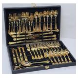 (60pc) WM Rogers & Son Gold-Plated Flatware for 11