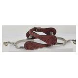 Etched Western Cowboy Spurs Tooled Leather