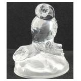 MCM Glass Owl On Frosted Satin Glass Base...
