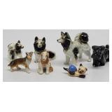 Miniature Porcelain Dog Figurine Collection +1 Cat