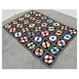 Knit Rainbow Color Wheels Afghan Blanket