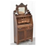 Antique Oak Secretary Desk w/ Mirror
