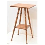 Antique Oak Plant Stand / Parlor Table 16" X 16"