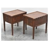 (2) Scalloped Edge Nightstands / End Tables