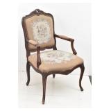 Louis XV Style Needlepoint Fauteuil Arm Chair