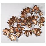 Copper Maple Leaves Metal Wall Sculpture
