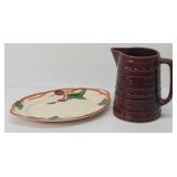 Vtgt MarCrest Daisy Dot Stoneware Pitcher USA &