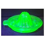Vtg Uranium Glass Citrus Juicer / Reamer