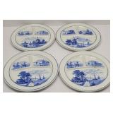 Vtg Blue Delft Germany Divided Windmill Plates