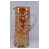 Fenton Marigold Carnival Glass Lattice Pitcher