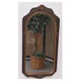 Antique Arched Ornate Wood Frame Wall Mirror