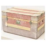 Painted Antique Flat Top Trunk