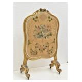 Vtg French Louis XV Style Needle Point Fire Screen