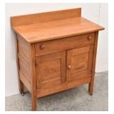 Antique 2 Door Oak Wash Stand 30" X 16"