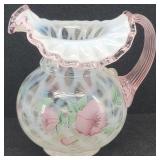 Fenton Art Glass Diamond Optic Pitcher Opalescent