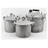 (3) Vintage Cast Aluminum Pressure Canners...
