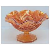 Imperial Marigold Carnival Glass Compote Dish
