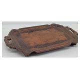 Antique Ornate Carved Serving Tray