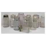 (10) Antique Canning Jars: Ball, Economy, Kerr &