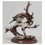 Sparrow on Snow by G. Armani Figurine Italy