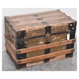 Antique Flat Top Steamer Trunk