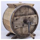 Antique Wooden Barrel Butter Churn Table Model